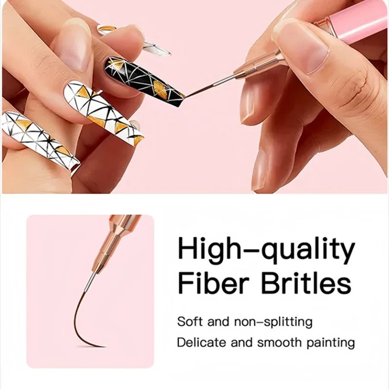 5pcs Nail Art Brushes Liner Striping Brush Super Fine Nail Art Long Striper Pen Set Coloring Brushes Manicure Brush Paint Brush Nail Art Brush