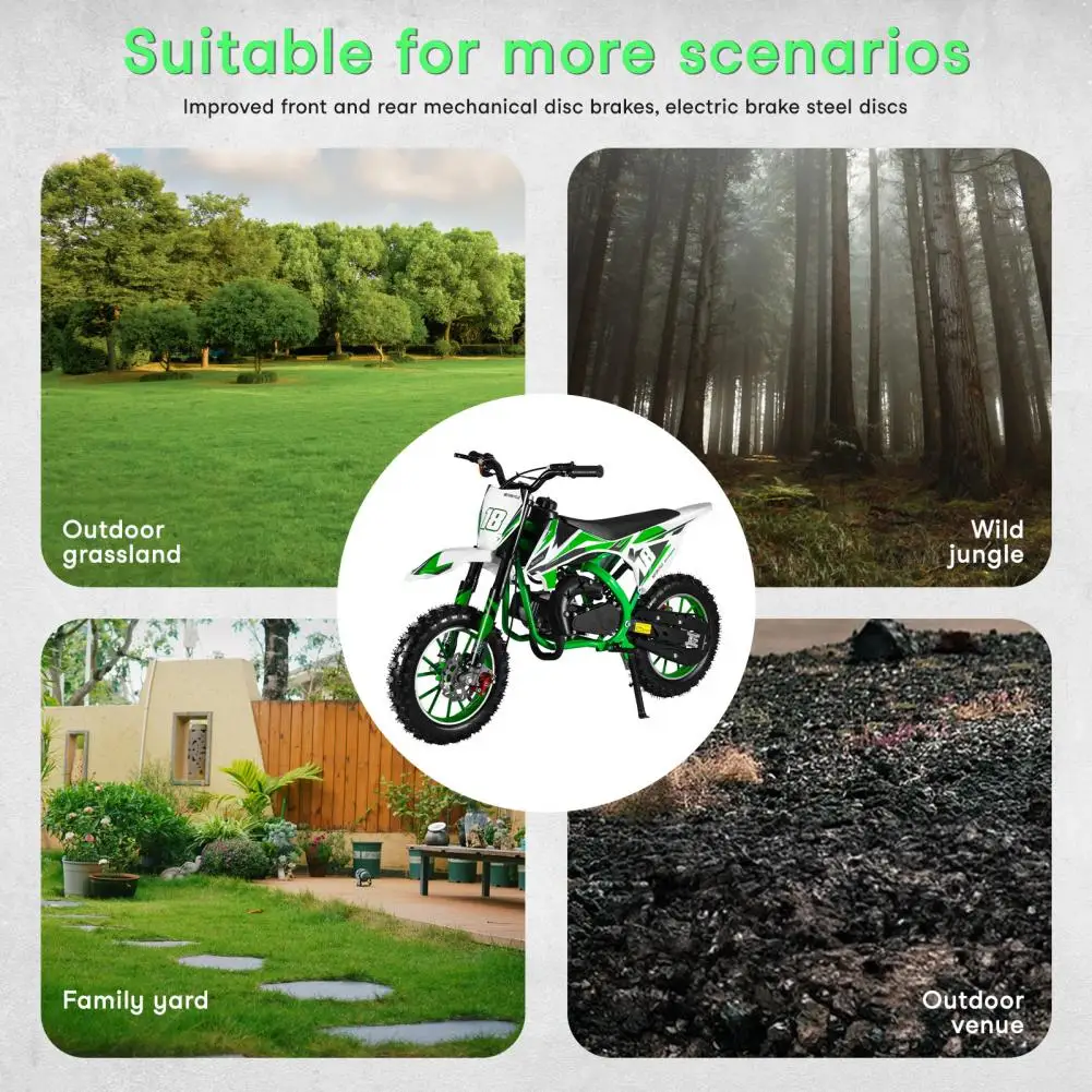 49CC 2 Stroke Mini Dirt Bike Gas Power Dirt Bike Pull Start 10" Wheels Kids Gas Motocross Pocket Motorbike