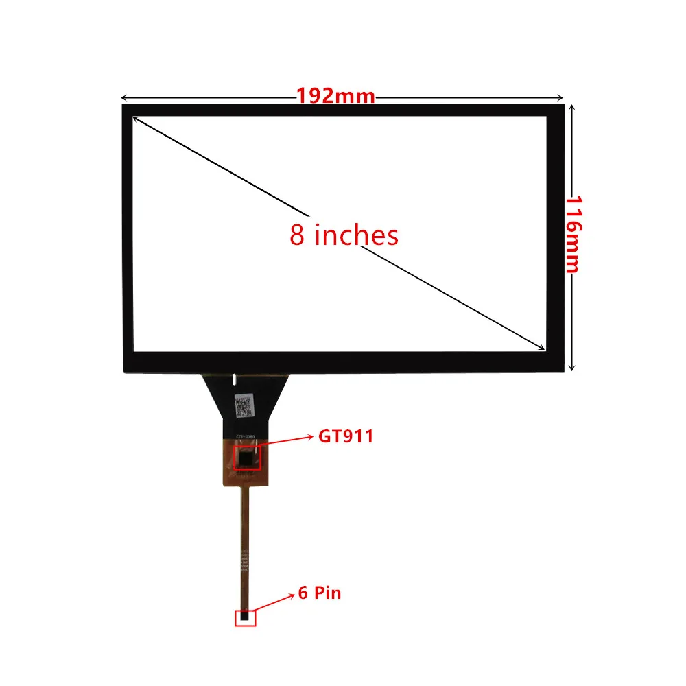 Tela de Toque Capacitiva para Carro Painel Multimídia Navegação Gps Dvd Universal 62 Polegadas Gt911 - Imagem 3