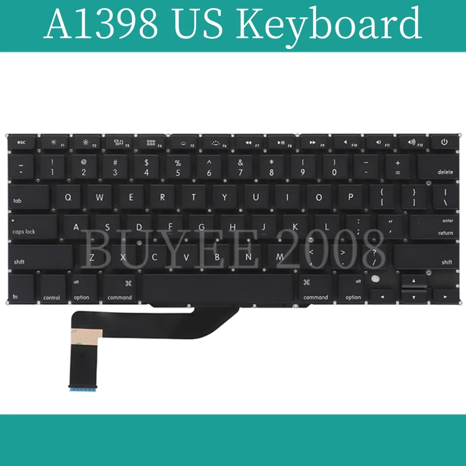 Laptop 15.4 A1398 Sostituzione Tastiera Usa Per Macbook Pro 15 "A1398 Tastiera Usa 2012 2013 2014 2015 Anno
