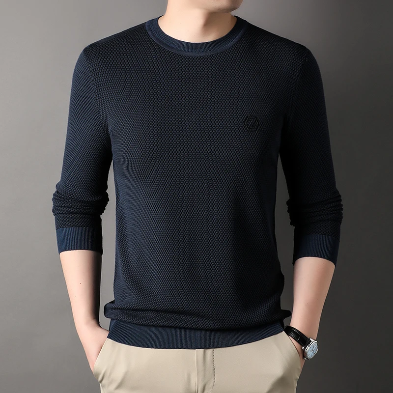 

Men's Sweaters Popular Tianvelvet Thin Knitted Sweaters Pullover Men's Solid Color Simple and Comfortable Knitwear