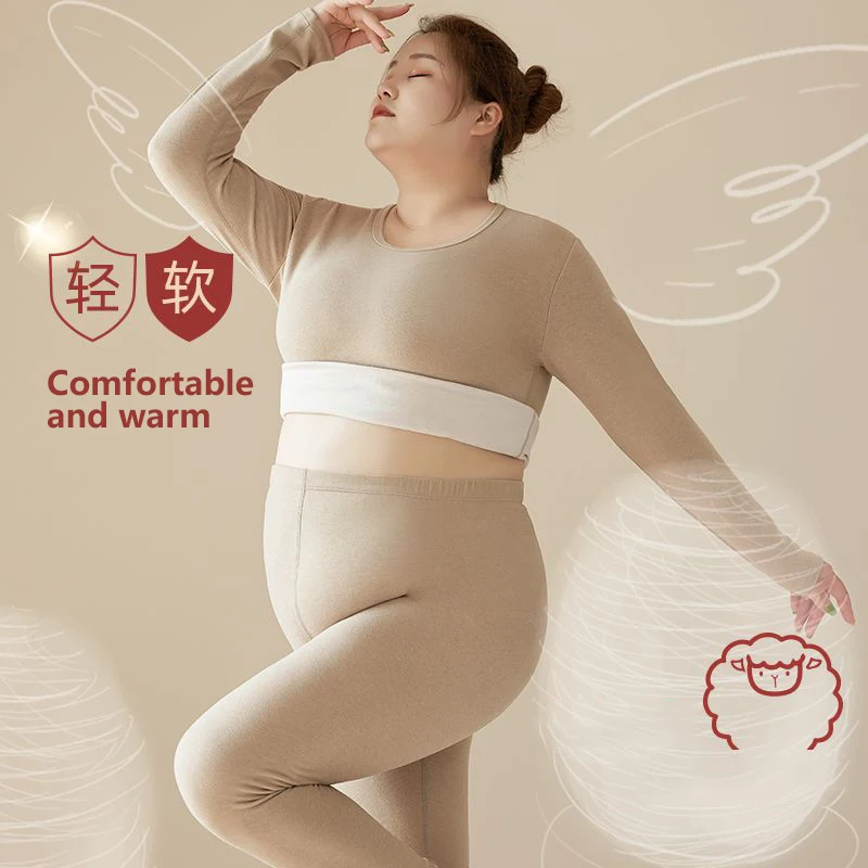 여성용 울 실크 따뜻한 속옷 세트, 무게추 겨울 속옷, 길고 두꺼운 속옷, 남성 바지 티셔츠, 120kg 플러스 사이즈