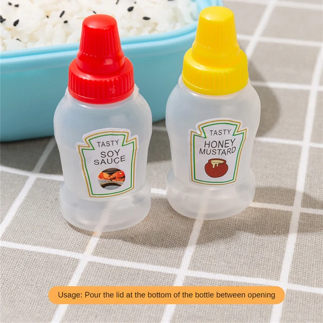 Cheap 1PC Mini Condiment Squeeze Bottle Cartoon Plastic Tomato Honey  Condiment Container Lunch Box Accessories Sauce