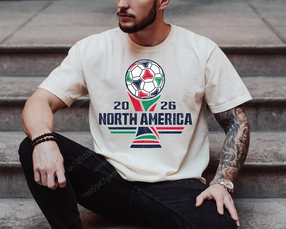 Maglietta America Messico Canada 2026, T-shirt Torneo Mondiale di Calcio Nord America 2026, T-shirt Estiva per Uomo e Donna - immagine 6