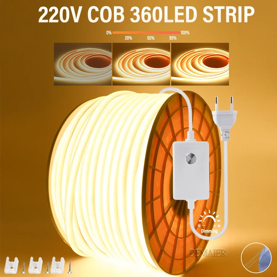 ตัวเลือกสินค้า ไฟ LED COB ปรับความสว่าง กันน้ำ 360 ดวง