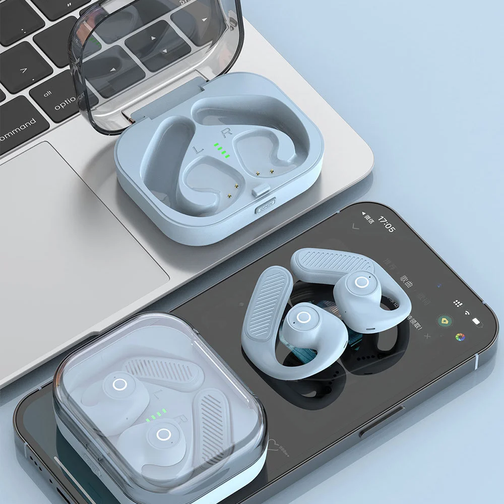 

New Air Conduction Bluetooth 5.3 Headset Noise Reduction Bone Conduction Earhook Ultra-long TWS Sports Waterproof Headphone Buds