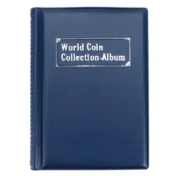 Premium PU Leather Coin Collection Album with 60 Pockets - Elegant Money Organizer and Storage Solution (Blue)