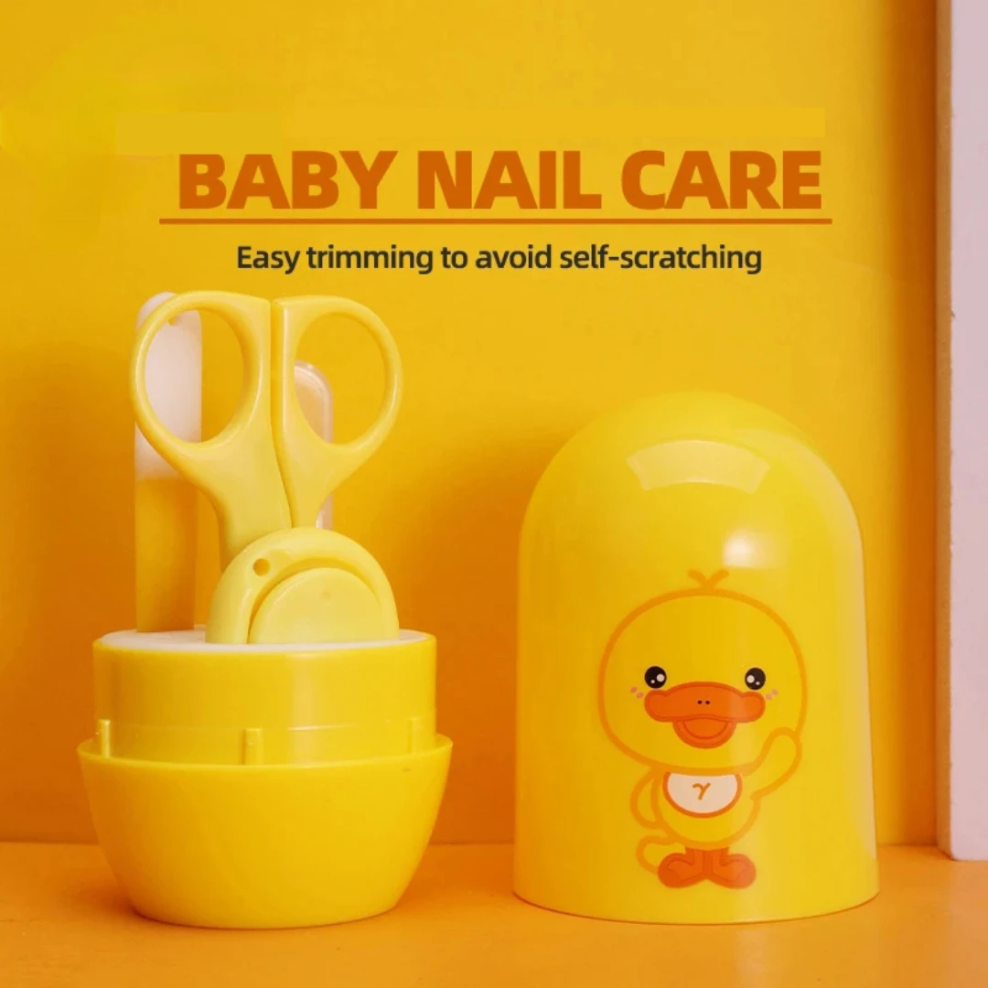 4-PCS Baby Nail Care Set Child Safety Nail Clippers Scissors File Tweezers Nasal Care Set Baby Products With Box