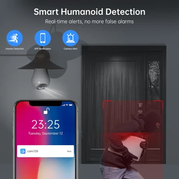 JOOAN 3MP IP Camera 2.4G Wifi E27 Bulb Surveillance Camera Smart Home AI Tracking Security Baby Monitor Wireless CCTV Camera 2