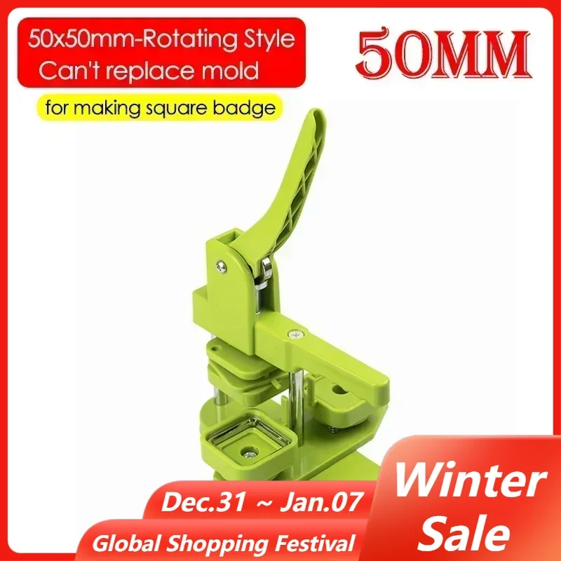 Badge Maker Button Maker Machine Rotating Style Square Badge Button Maker for DIY Making 50x50mm Badge Pins Art Crafts DIY Making Refrigerator Magnets Pin