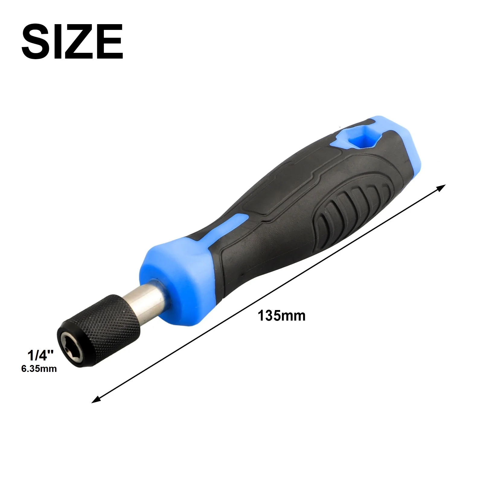 6,35 mm Sechskant selbstsichernder Adapter Schraubendrehergriff Schraubendreher-Bithalter 5 Zoll sechseckiger selbstsichernder Schraubendreherkopfgriff – Detail 1