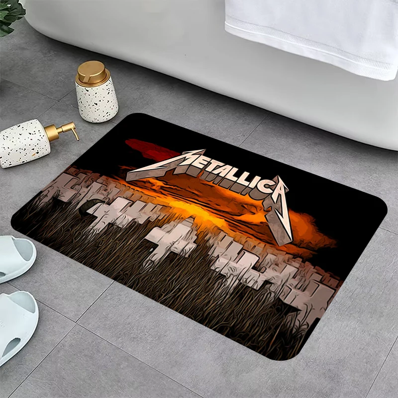 

Absorbent Bathroom Rug Metallicas Mat Home Room Kitchen Non Slip Carpet Decoration Welcome Bedside Doormat Entrance Door Hallway