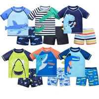 Kids Boy Swimsuit Cool Print 2 Pcs/lot 1-7 Years Summer Children Board Shorts Children Boys Swimwear Beach Surfing 1