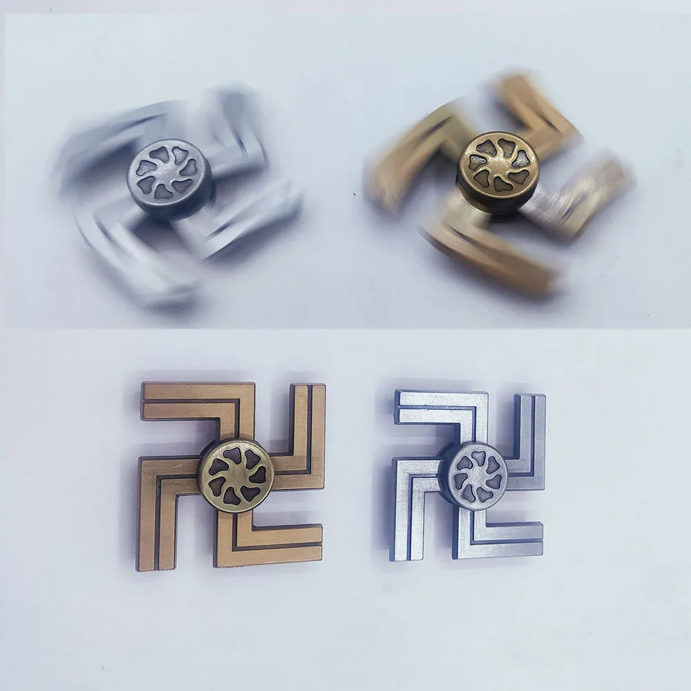 

Buddhist Swastika Dollar Sign Fidget Spinner Tri-Spinner Finger Tip Alloy Pressure Relief Anxiety Office Game Adult Kid Gift
