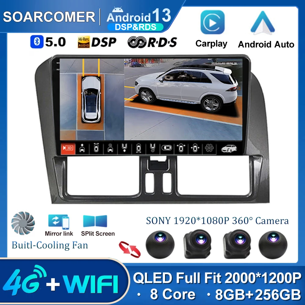 

Автомобильный радиоприемник на Android 13 для Volvo XC60 I 1 2008 - 2017 плеер 2din мультимедийная Беспроводная Навигация стерео Carplay без Dvd SWC DSP