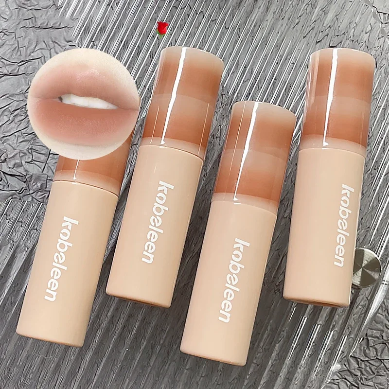 Nude Glaze Soft Matte Silky Liquid Lipstick Mousse Velvet Autumn/Winter Girl Mud Dark Red Brown Lip Tint Makeup Cosmetic_voghion.com