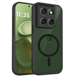 Matte Clear Magnetic Protective Phone Case - MOTO EDGE 70 5G (Black)