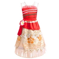 Robe de luxe Vaiana pour enfants, ensemble de costume d'actrice de film pour filles avec accessoires, robe de style polynésien pour fête à thème 2
