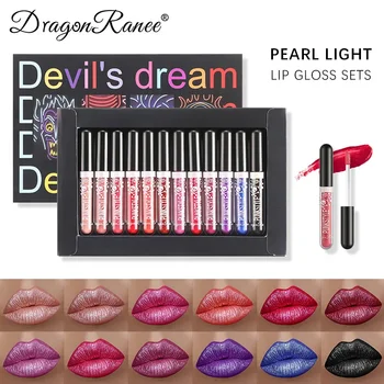 Halloween Lip Gloss Diamond Glitter Matte Liquid Lipstick Long Lasting Waterproof Shiny Metal Lip Glaze On Stick Set