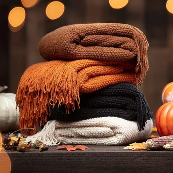 Nordic Christmas Blanket For Bed Sofa Decoration Cover Light Luxury Throw Blanket Bedspread Knitted Shawl Soft Leisure Bed Cover 1