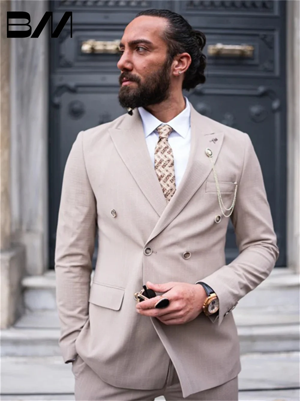 Classic 2 Piece Suit Simple Single Breasted Elegant Groom Men's Wedding Dinner Suit Prom Party Personalized Jacket Pants