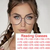 New Fashion Brand Designer Anti Blue Light Reading Glasses For Women Thin Metal Spring Hinge Prescription Eyeglasses Frames 0~+6 1