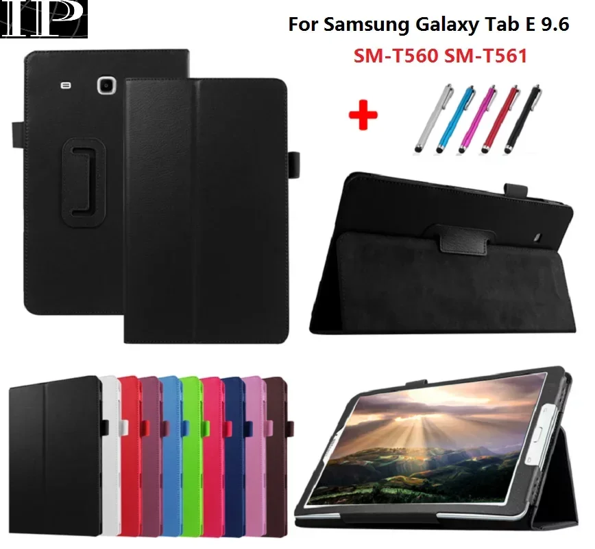 

Tablet Cover For Samsung Galaxy Tab E 9.6 inch Case For Samsung Galaxy Tab E9.6 T560 T561 SM-T561 Flip Stand Smart Funda +Pen