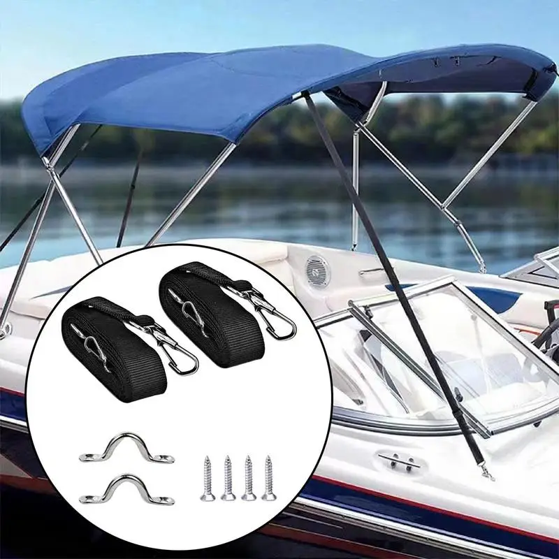 Roof Awning Strip Adjustable Bimini Top Straps Eye Straps With Loops Hook Boat Awning Hardware Marine Boats Canopy Straps