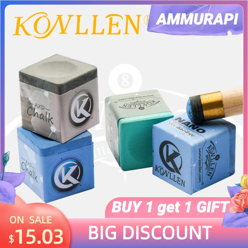 KONLLEN Billiard Pool Cue Chalks Grip Power Adhesion Solidity Chalk Snooker Chalk Carom Chalk