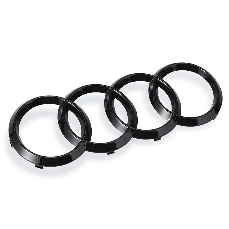 Premium ABS Black Hood and Trunk Emblem with 4 Ring Design