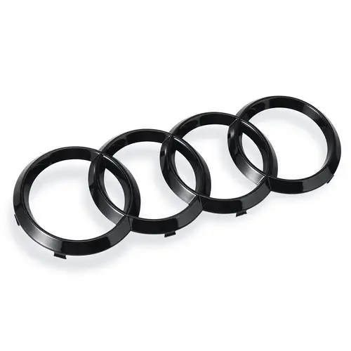 For Audi A3 A4 A5 A6 A7 Q2 Q3 Q5 Q8 TT ABS Black Hood Front Bonnet Grill Rear Trunk Emblem Logo Badge Sticker Decal  4 Ring Logo - Image 7