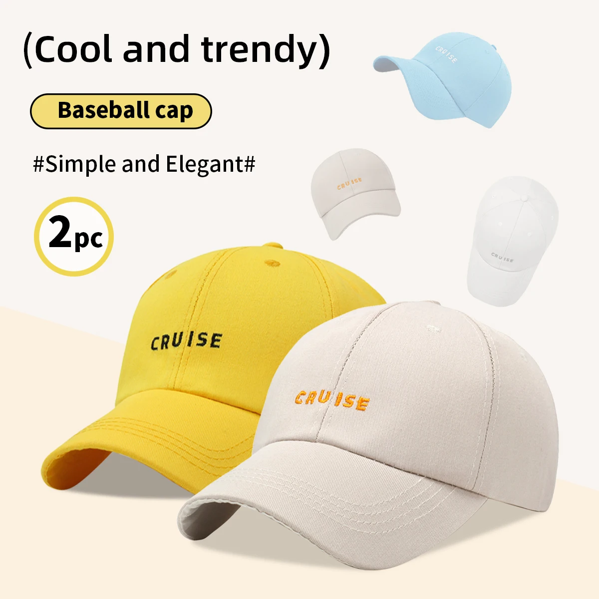 American Retro Big Head Baseball Cap Suitable for Big Faces Summer Wide Brim Soft Top Peaked Cap Men's Letter Face Small Mountaineering Outdoor Sports
