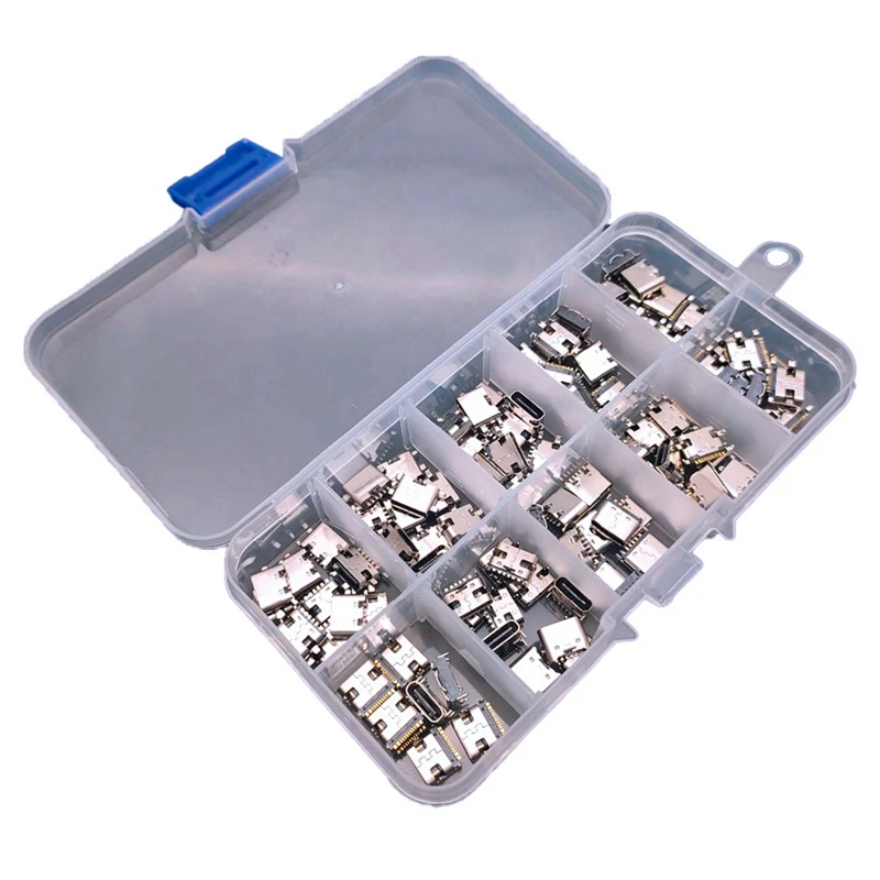 Modelos Tipo-c Usb Conectores de Doca de Carregamento Mix 6pin e 16pin Uso para Telefone e Kits de Reparo de Produtos Digitais 100 Peças Lote 10
