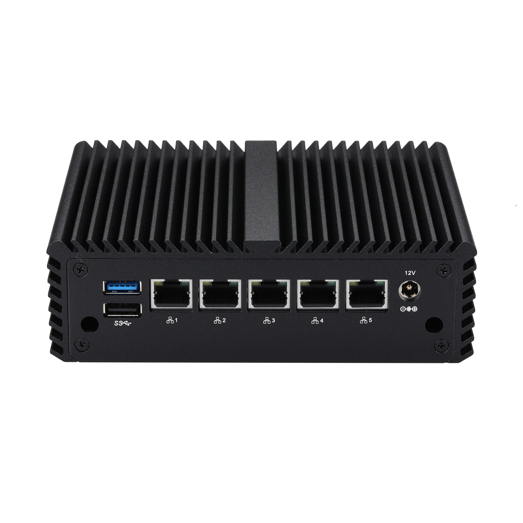 Qotom Q10821G5 Mini Pc 5*2.5Glan Celeron J6412 Aes-Ni 2Ghz 2 Usb3.0 Rj45 Com Dp Vga Proxmox Pfsense Firewall Router Mini Pc