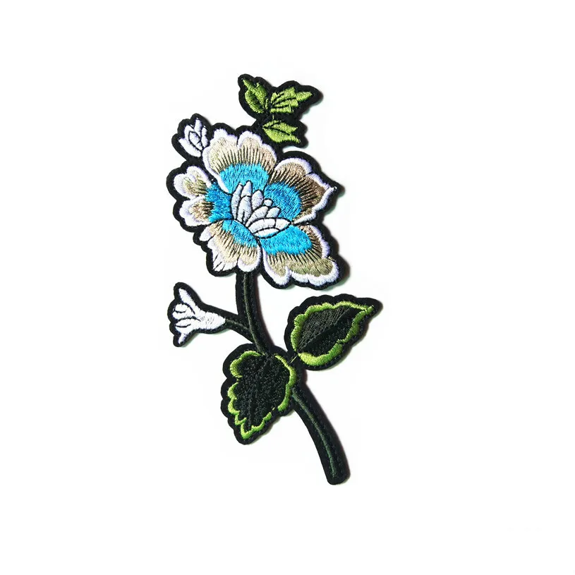 Rose Peony Flower Plant Iron Patches for Clothing Embroidery Stickers  Fabric Flowers Sew on Embroidery Patch Flower Applique DIY - AliExpress
