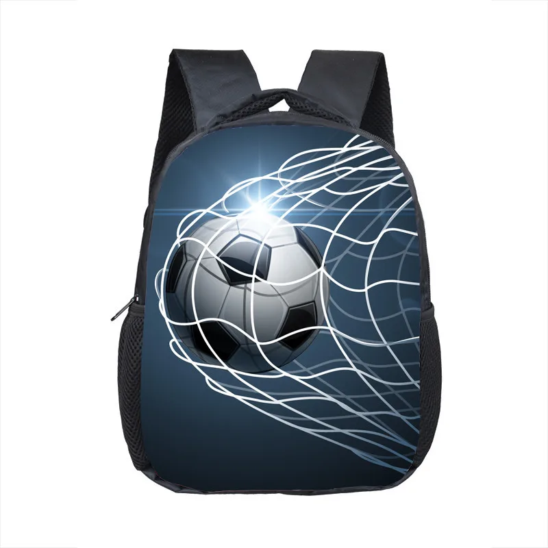 16 Inch Cool Soccerly / Footbally Print Backpack for 3-6 Years Old Kids Children School Bags Small Toddler Bag Kindergarten Bags