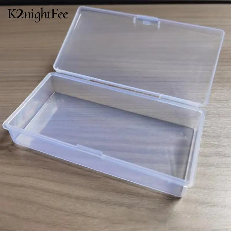 

Transparent Plastic Spare Parts Tool Storage Box Rectangular Lock Empty Box