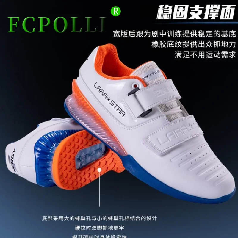 

Professional Couples Weight Lifting training Luxury Brand Hard Pull Shoes Men Leather Squat Shoes for Unisex Rubber Gym Shoe