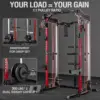 Power Cage, 2000LB Power Rack with Independent Dual Pulley System, Multi-Function Home Gym Workout Machine for Cable Crossover 1
