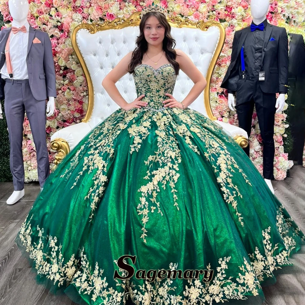 Sagemary Classic Ball Gown Quinceanera Dresses for Girls Sweetheart Appliques Court Train Lacing Up Robe Quinceanera Rouge