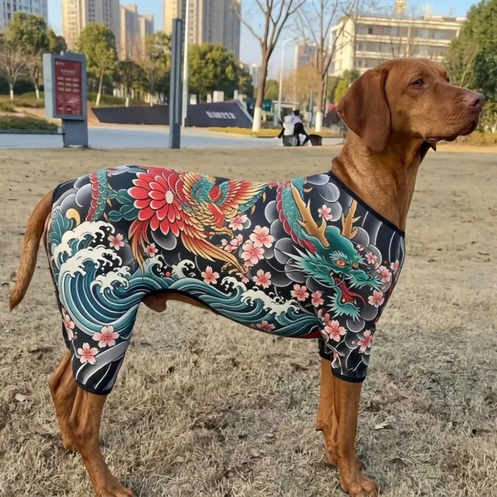 재미있는 사실적인 개 고양이 타투 조끼 멋진 사계절 애완동물 타투 재킷 몸에 꼭 맞는 통기성 애완동물 옷 S7XL 사이즈