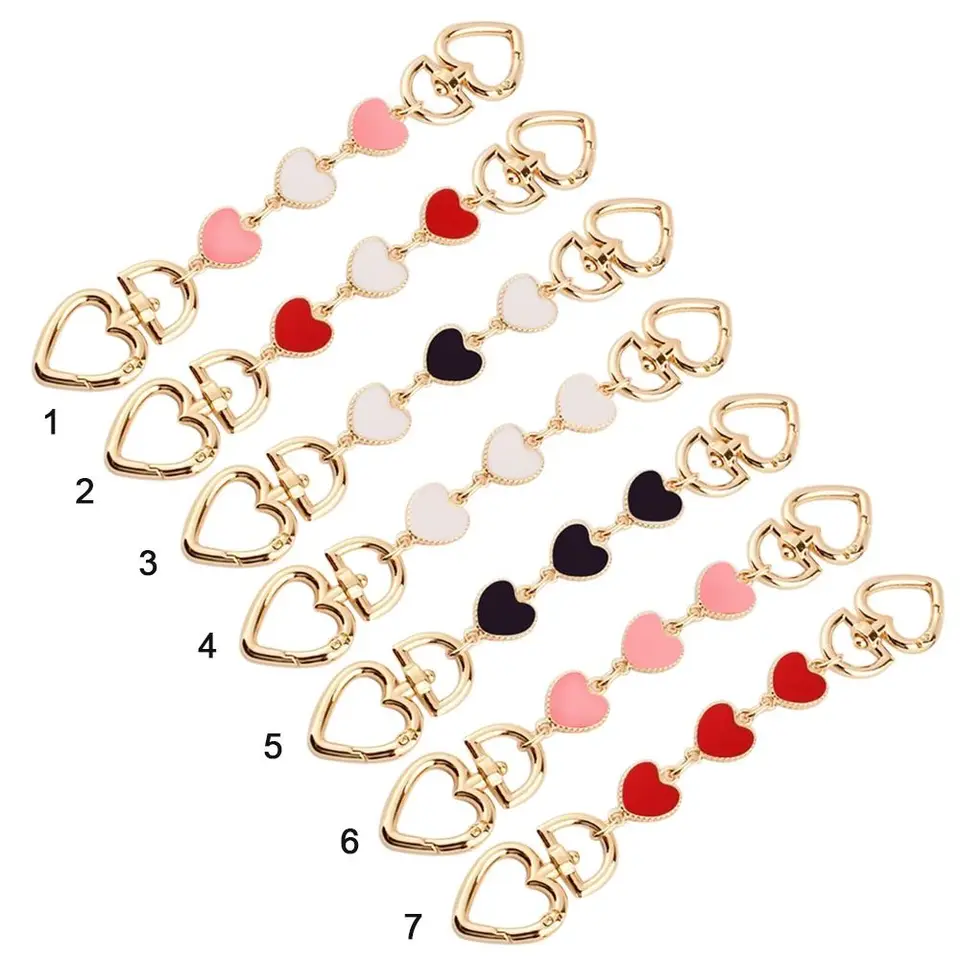 2 Unidades De Cadena Extensora De Bolsa Rosa Corazón Luna Oro Correa De Monedero Extensores Para