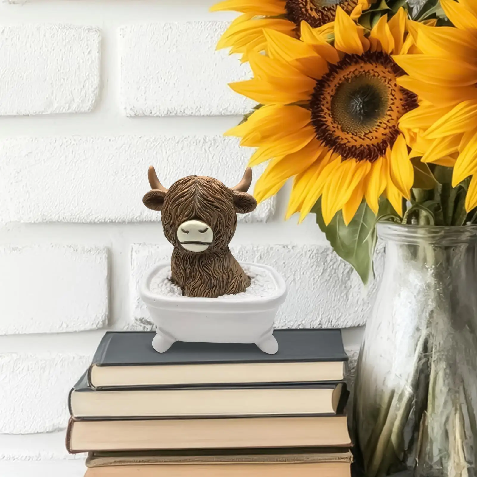 Cow Figurines Funny Resin Cattle Animal Statues For Christmas Garden Classroom Living Room Shelf Outdoor Indoor Bedroom Bathroom