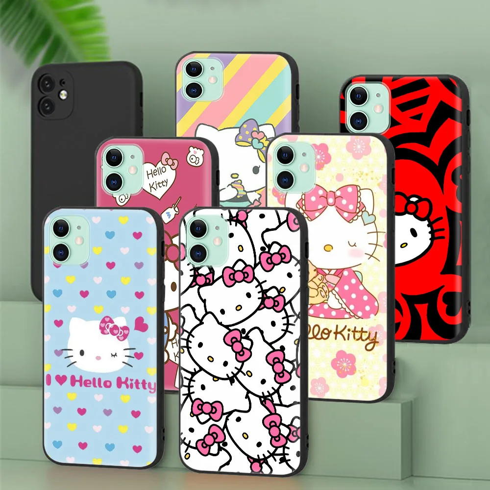 Custodia Protettiva Nera Per Samsung Galaxy S22 Ultra S23 Quantum 2 Lite 10 Note 20 Plus Hello Kitty