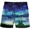 Adult Men's Children's 3d Printed Beach Pants Quick Dry Blue Flame Fitness Shorts Landscape Fun Street Thin Fashion Clothing 5