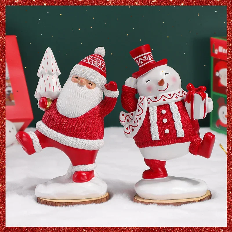 

Resin Crafts for Home Decoration, Christmas Tree, Snowman, Santa Claus, Holiday Scene Props, Living Room Decoration