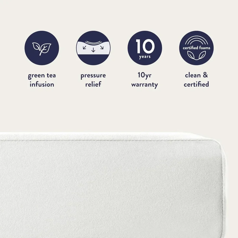 Queen Mattress 6 inch Bed-In-A-Box, Green Tea Memory Foam, Cream tatami bedroom furniture foldable mattress