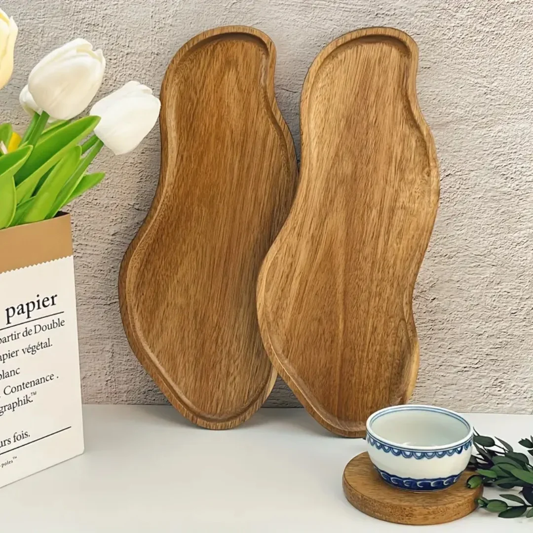 Wooden tray, decorative storage bathroom counter tray, makeup table, food, coffee, tea, small tissue, candle storage tray. 6