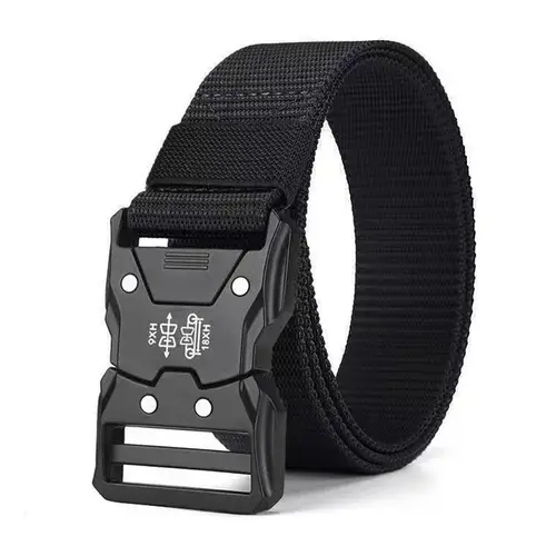 Red Ears Plastic buckle tactical belt men's multifunctional military fan canvas belt outdoor faux nylon training waist belt - Image 27