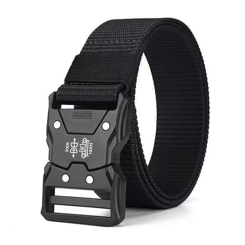 Red Ears Plastic buckle tactical belt men's multifunctional military fan canvas belt outdoor faux nylon training waist belt - Image 27